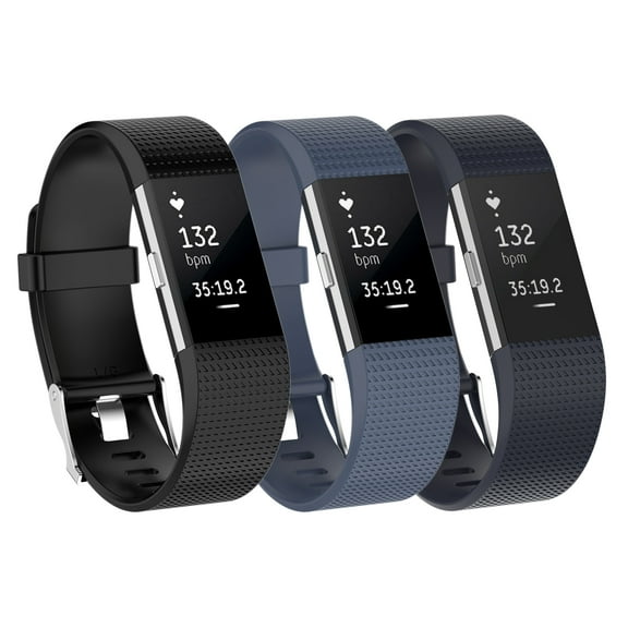 Tianle Bands Replacement Compatible with Fitbit Charge 2, 3-Pack, Small Black/Slate Blue/Green