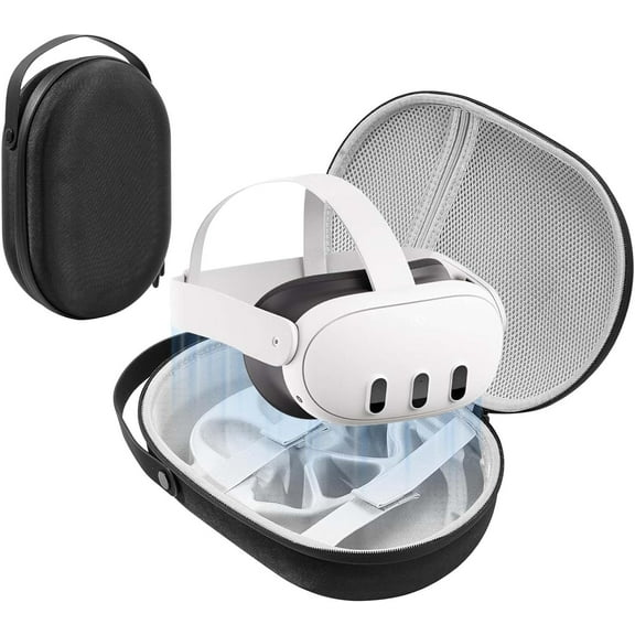 Tianle Carrying Case Compatible with Meta Quest 3 VR Headset & Gaming Controller, Shockproof Storage Case Bag Compatible with Oculus Quest 3 Elite Strap & Battery & Other Accessories -Black