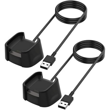 Tianle Charger Compatible with Fitbit Versa 1/Versa Lite/Versa SE, Replacement Charging Dock Cable Cord Compatible with Fitbit Versa, Versa Lite, Versa SE Smart Watch (2 Pack, 3.3ft/1m)