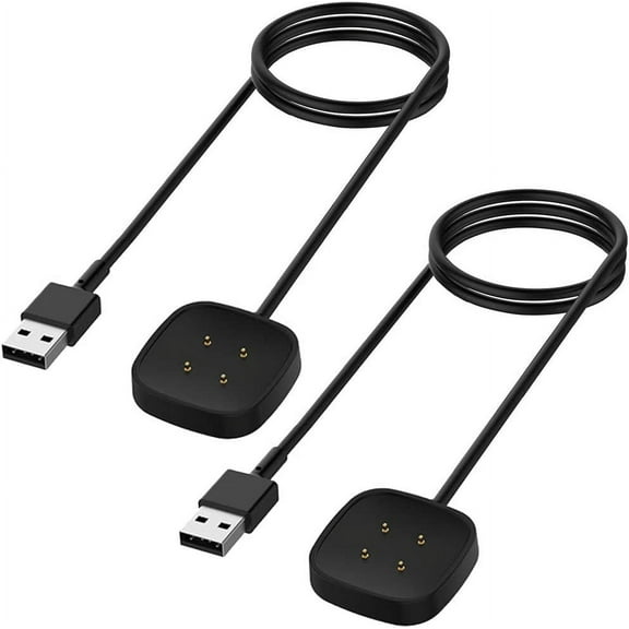 Tianle Charger Compatible with Fitbit Versa 4/Versa 3/Sense 2/Sense, Replacement Charging Cable Cord Magnetic Dock Stand Compatible with Fitbit Sense 1/2, Versa 3/4 Smartwatch [2Pack, 1m/3.3ft]