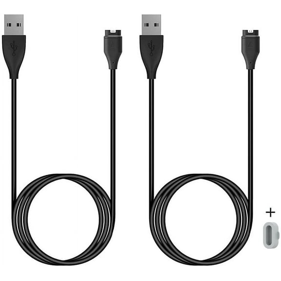 Tianle Charger Compatible with Garmin Approach S10 S12 S40 S42 S60 S62 S70, Replacement Charging Cable Plus a Grey Charger Port Protector Anti Dust Plug (2 Pack)