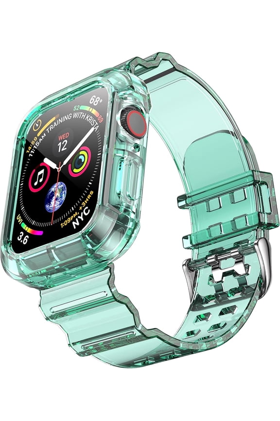 Clear Watch Band for Apple Watch 38mm 40mm 41mm Transparent Crystal Sports Band Compatible with Apple iWatch Series 9 8 SE 7 6 5 4 3 2 1