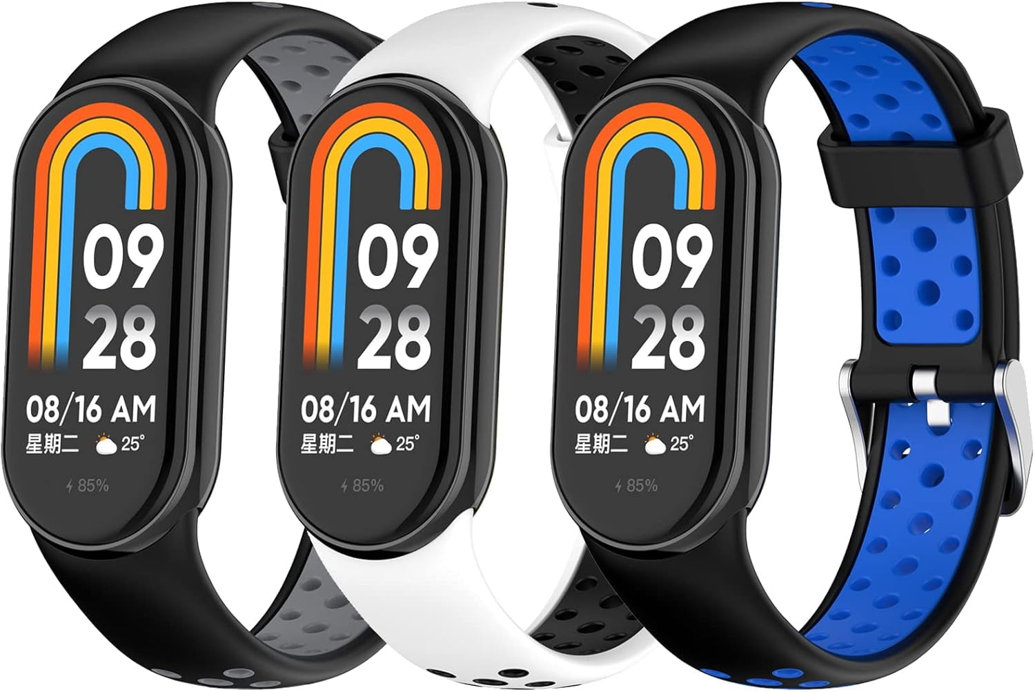 Tianle Comfortable Sport Wrist Straps for Xiaomi Mi Band 9/Mi Band 9 NFC/Mi Band 8/Mi Band 8 NFC Watch Colorful Bands Adjustable Replacement Wristband for Xiaomi Mi Band 9 Bracelet Strap Band