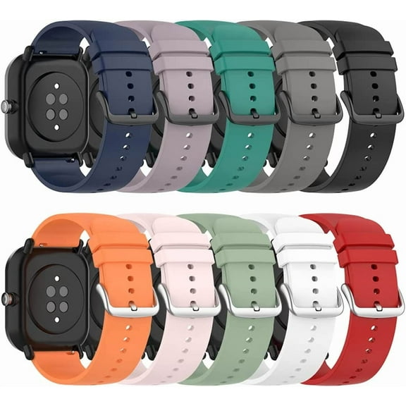 Tianle Compatible for Amazfit GTS/GTS 2/GTS 2 Mini/GTS 3/GTS 4/GTS 4 Mini/GTS 2e/GTR 42mm, 20mm Width Silicone Replacement Quick Release WatchBand Strap for Amazfit Bip/Bip Lite/Bip S/Bip U/Pop/Bip 3