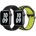 thumbnail image 1 of Tianle Compatible with Apple Watch Series 9 Band 45mm 41mm,2 Pack Soft Silicone Replacement S9 Strap Wristband for iWatch Series 8 7 6 5 4 3 2 1 SE bands Women Men, 1 of 6