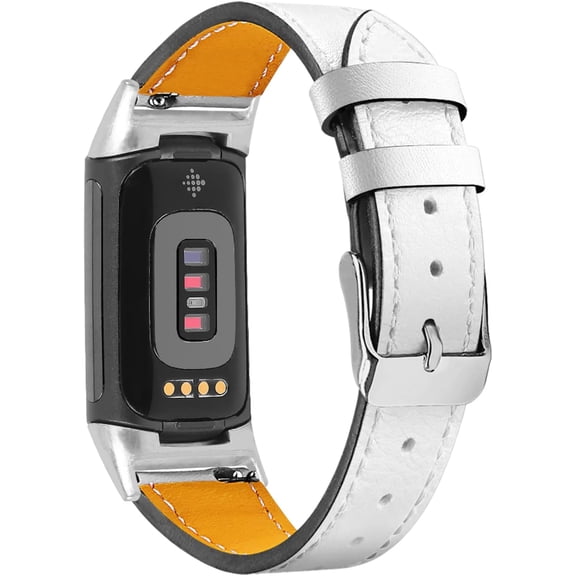 Tianle Compatible with Fitbit Charge 5/Fitbit Charge 6 Leather Bands for Women Men, Leather Replacement Watch Band Straps Wristbands Bracelet Accessory for Fitbit Charge 6/Charge 5 Activity Tracker