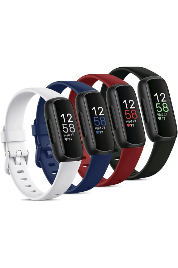Compatible with Fitbit Inspire 3 Bands for Women Men, Sport Wristband Replacement Soft Silicone Straps for Fitbit Inspire 3 Fitness Tracker Women & Men(4 Pack,Small)