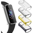 thumbnail image 1 of Tianle Compatible with Fitbit Luxe Screen Protector Case, [4 Pack] Soft TPU Full Around Protective Cover Bumper for Fitbit Luxe Smartwatch Accessories (Gray+Silver+Gold+Clear), 1 of 9