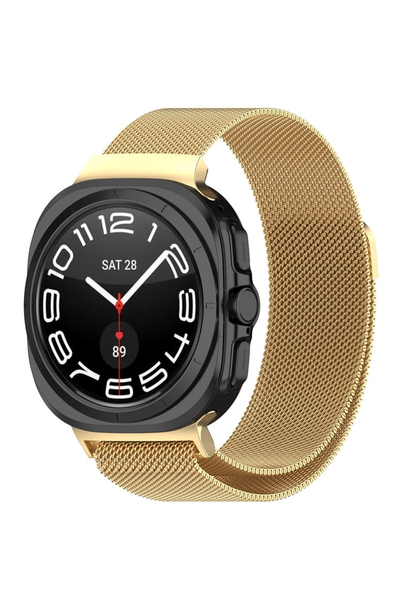Compatible with Galaxy Watch Ultra Bands,Magnetic Metal Wistband Stainless Steel Mesh Milanesse Loop Magnet Clasp Replacement Strap for Samsung Galaxy Watch Ultra Band 47mm Men Women