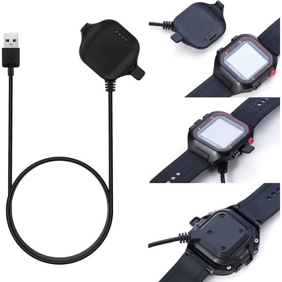 Tianle Compatible with Garmin Forerunner 25 Charger Charging Clip Size Small Replacement USB Charger Adapter Charge Cord Charging Cable Clip For Garmin Forerunner 25 GPS Running Watch Small For Women