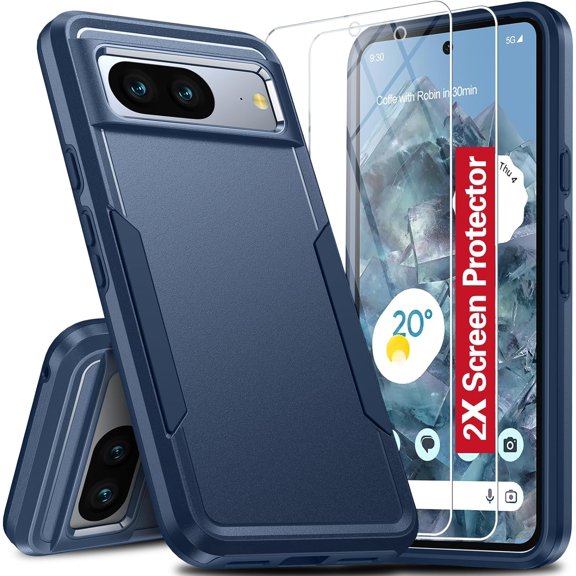 Tianle Compatible with Google Pixel 8 Case, Pixel 8 Case with 2 Screen Protector, [15FT Military Protection][Double Layer][Heavy Duty][Anti-Slip][Matte Feel] Shockproof Phone Case for Pixel 8 6.2Inch