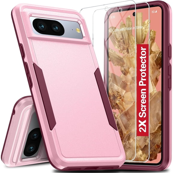 Tianle Compatible with Google Pixel 8 Case, Pixel 8 Case with 2 Screen Protector, [15FT Military Protection][Double Layer][Heavy Duty][Anti-Slip][Matte Feel] Shockproof Phone Case for Pixel 8 6.2Inch