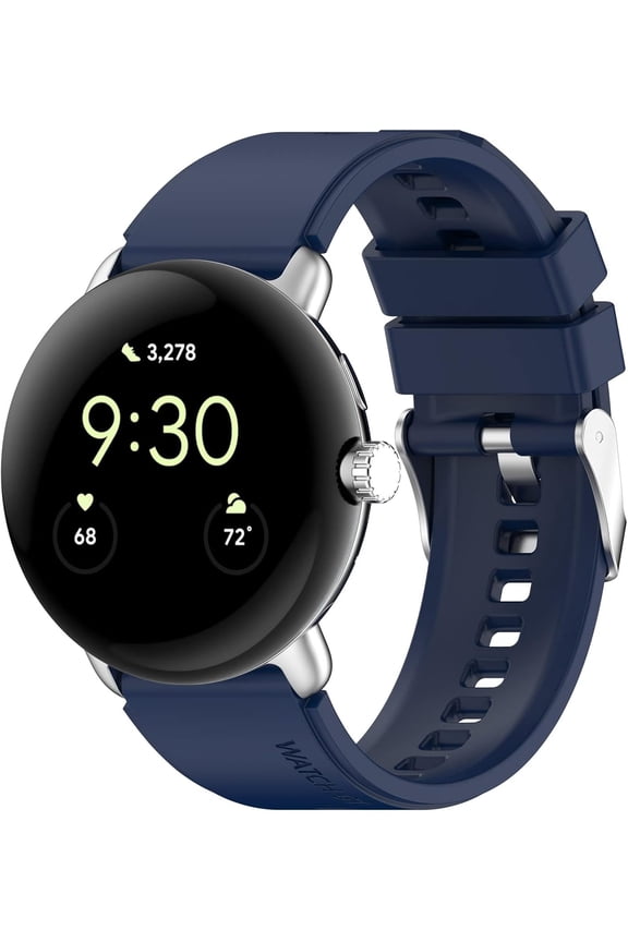 Compatible with Google Pixel Watch 2 Watch Bands, Quick Release Silicone Replacement Bands Straps Wristbands Fit for Google Pixel Watch 2/Pixel Watch 1 Smartwatch, Navy Blue