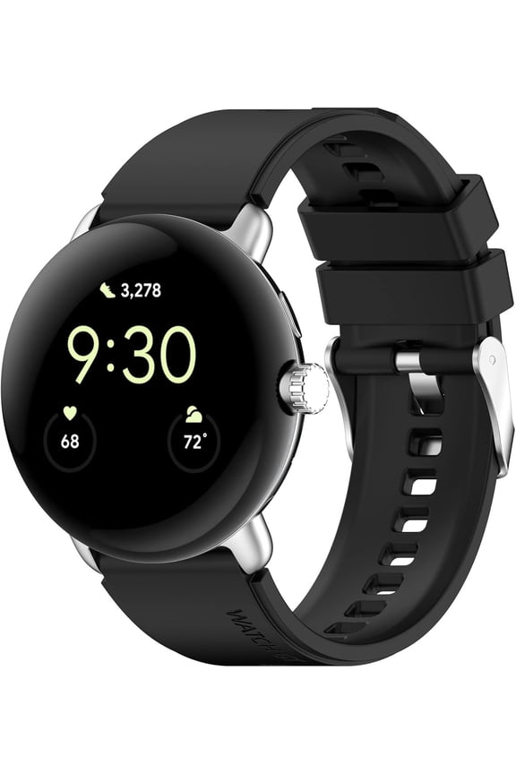 Compatible with Google Pixel Watch 2 Watch Bands, Quick Release Silicone Replacement Bands Straps Wristbands Fit for Google Pixel Watch 2/Pixel Watch 1 Smartwatch, Black