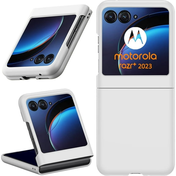 Tianle Compatible with Motorola Razr+ 2023 Case, Scratch-Resistant Ultra-Thin Skin-Friendly PC Protective Bumper Case for Motorola Razr Plus 2023, Moto Razr Plus, White