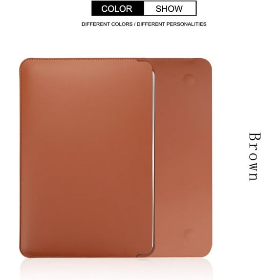 Tianle Laptop Sleeve Compatible with MacBook Air 13 Inch 2020 - Premium PU Leather Protective Case Compatible with MacBook Air 13 2018-2020 /MacBook Pro 13 2016-2020 (Brown)