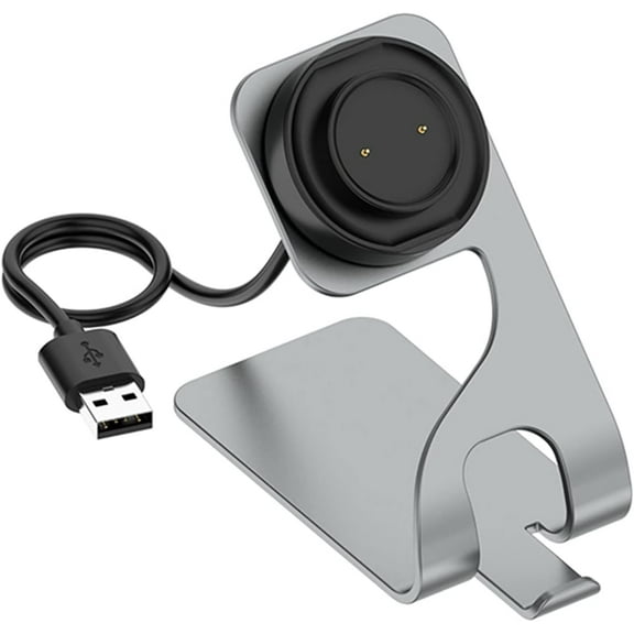 Tianle Replacement Charger Stand Base Compatible with Amazfit Bip 5/Bip3 pro/Bip3/GTR2/GTS4 Mini/T-Rex pro A2011/GTS2 Smart Watch Charging Dock with USB Charger Cable Cord(Gray)