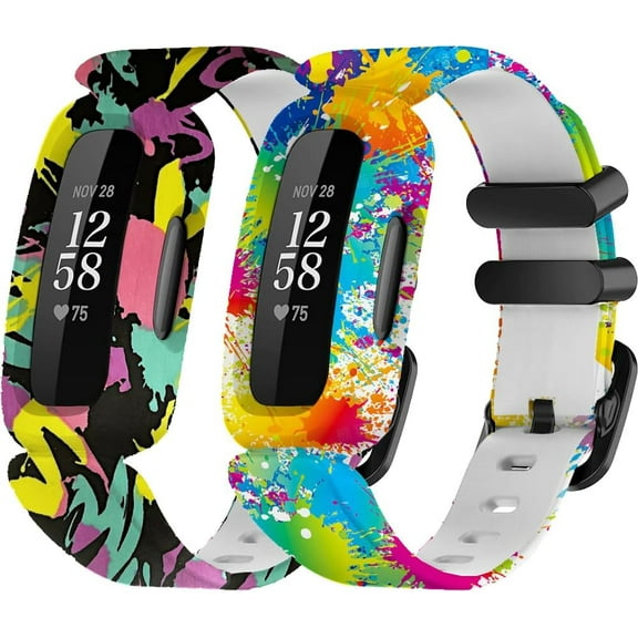 Tianle Replacement Silicone Bands Compatible With Fitbit Ace 3 for Kids, Colorful Pattern Strap Adjustable Wristbands for Fitbit Ace 3 Bands