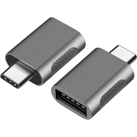 Tianle USB C to USB Adapter, 2 Pack USB C Male to USB 3.0 Female Adapter, Thunderbolt 3 to USB Female Adapter OTG Compatible with MacBook iPad Pro Galaxy and More Type C Devices, Gray