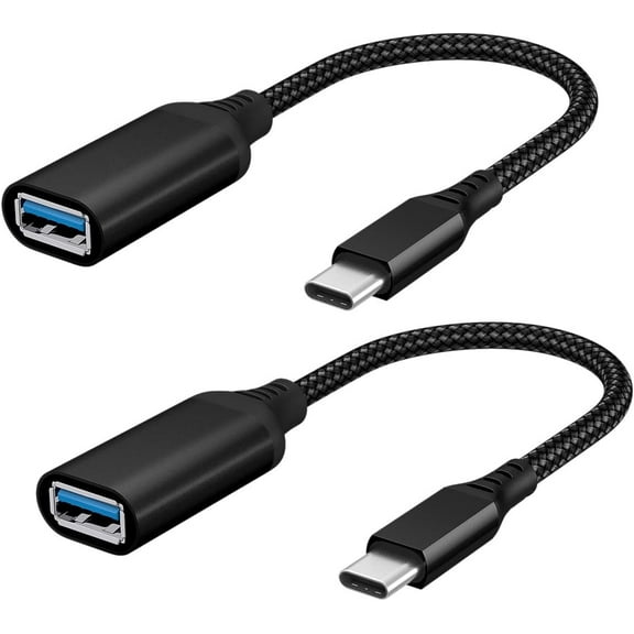 Tianle USB C to USB Adapter, 2 Pack USB C Male to USB 3.0 Female Adapter, Thunderbolt 3 to USB Female Adapter OTG Compatible with MacBook iPad Pro Galaxy and More Type C Devices, Black