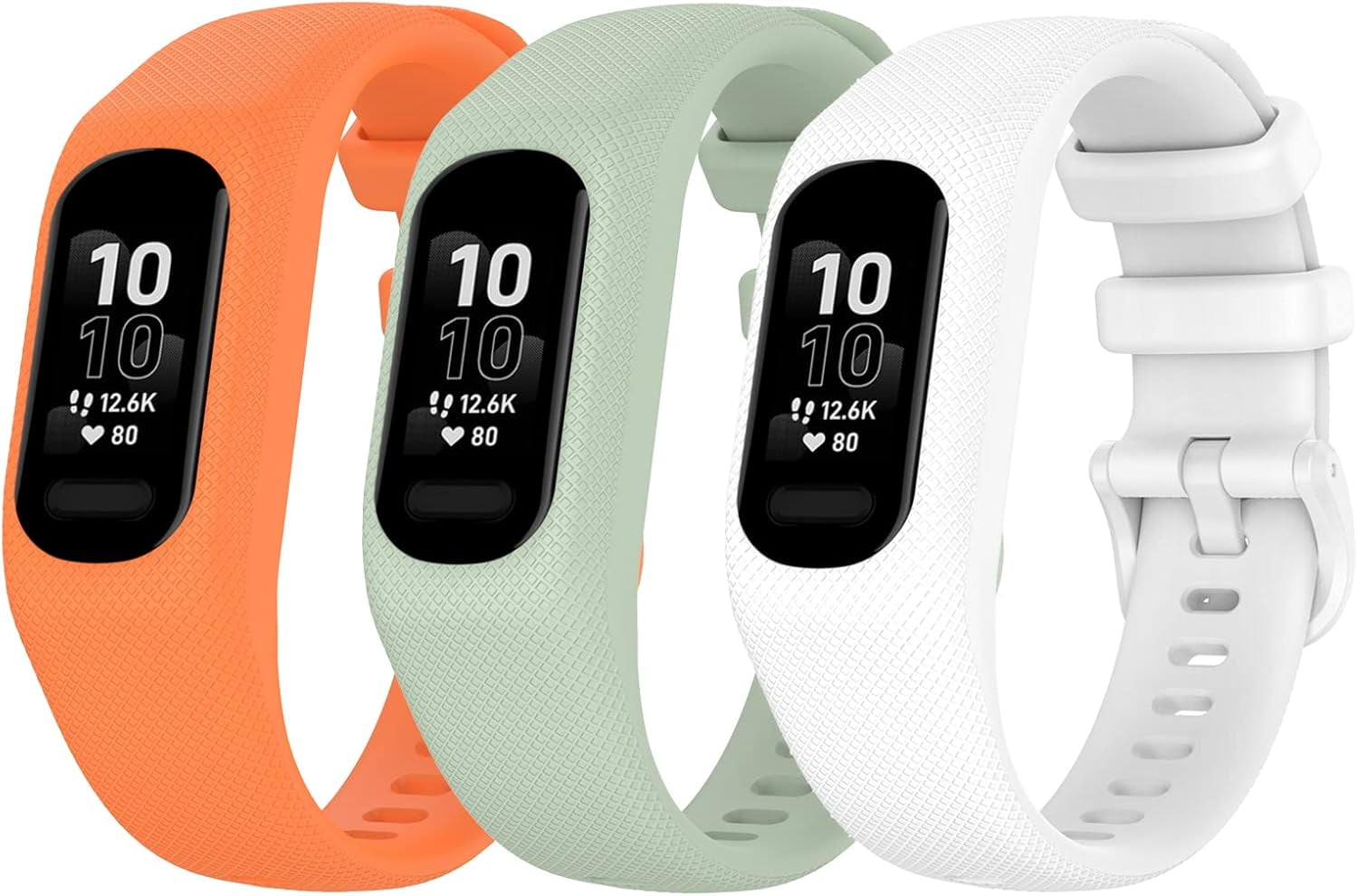5-Pack Replacement Bands For Garmin Vivosmart 5 - Silicone Sport Straps, Large Size, Multi-Color