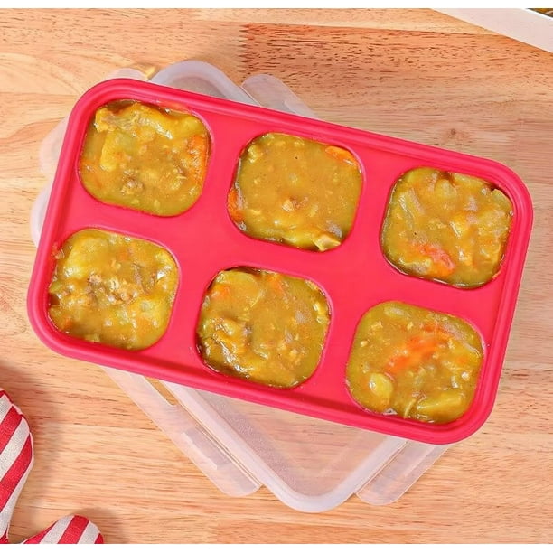 Tianlu Baby Food and Breast Milk Freezer Tray, Silicone Freezer Tray with Lid, Baby Food Storage