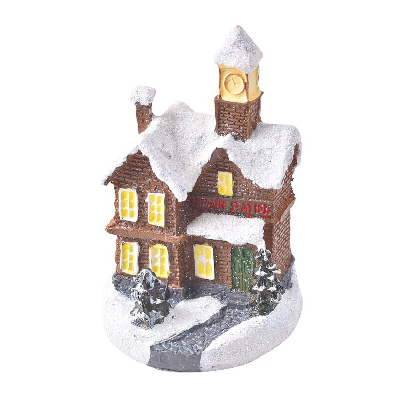 Tianlu Christmas Village House with Lights, Lighting Up Christmas Resin