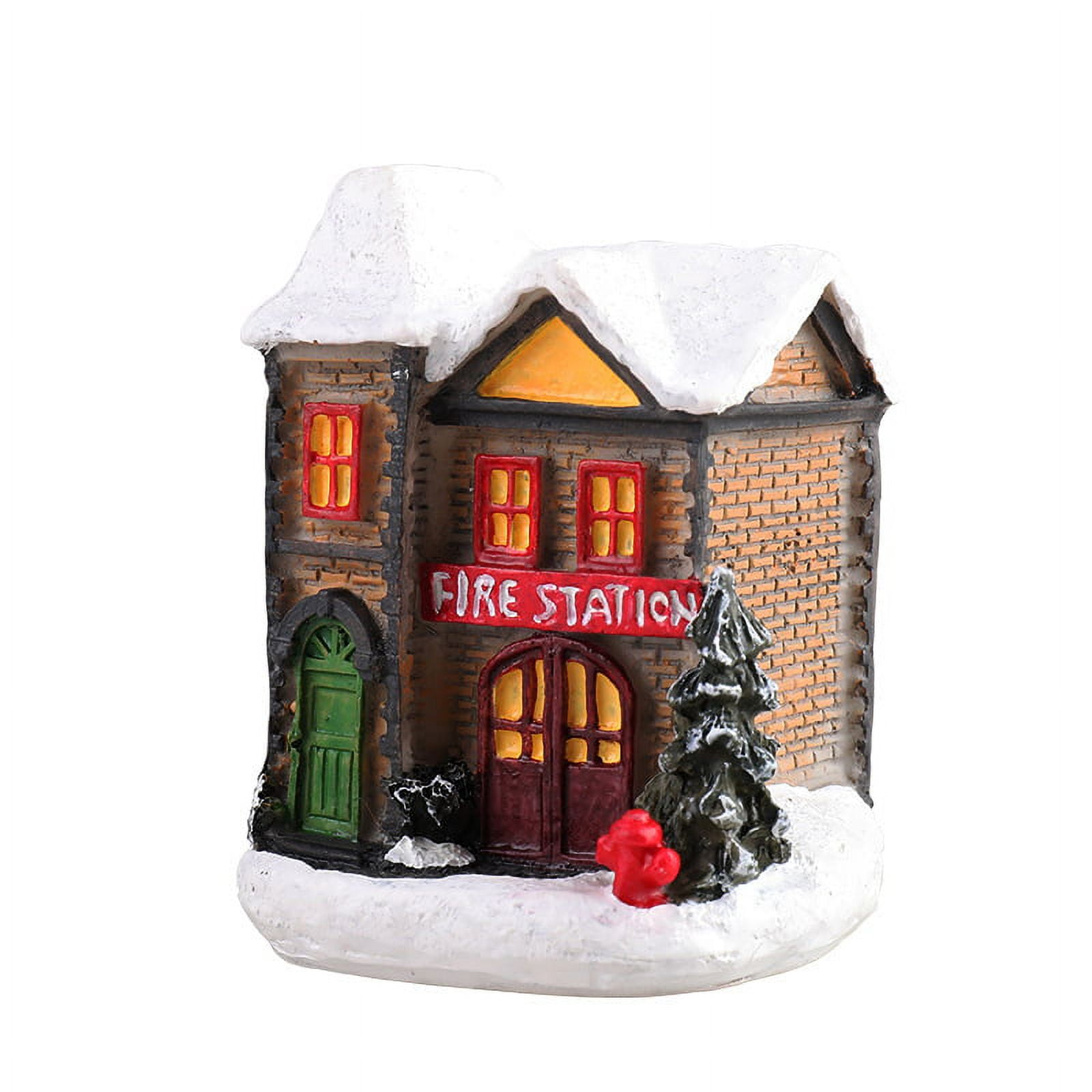 Tianlu Christmas village house with lights, Lighting Up Christmas resin