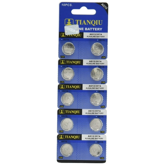 Tianqiu AG13 LR44 A76 357 Button Cell Battery 10 Pack