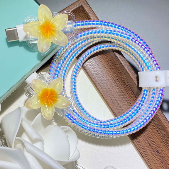Tianyeda 2 pcs  iPhone Cord Protectors with 1pc Spiral Protective Rope