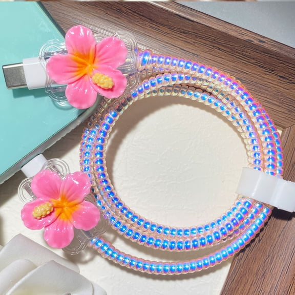 Tianyeda 2PCS Phone Cord  Protectors with 1pc Spiral Protective Rope