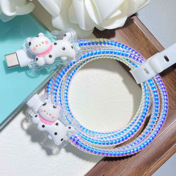 Tianyeda 2Pcs Cord Protectors with 1pc Spiral Protective Rope for iPhone Cable
