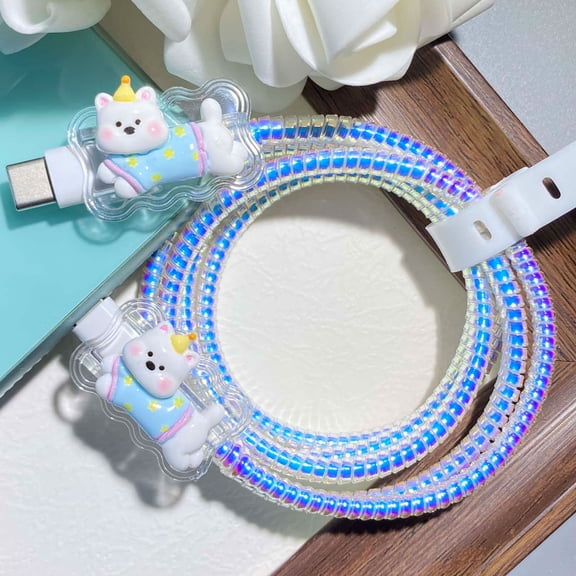 Tianyeda 2pcs Cable Cord Protectors + 1 Spiral Protective Rope For iPhone Cable