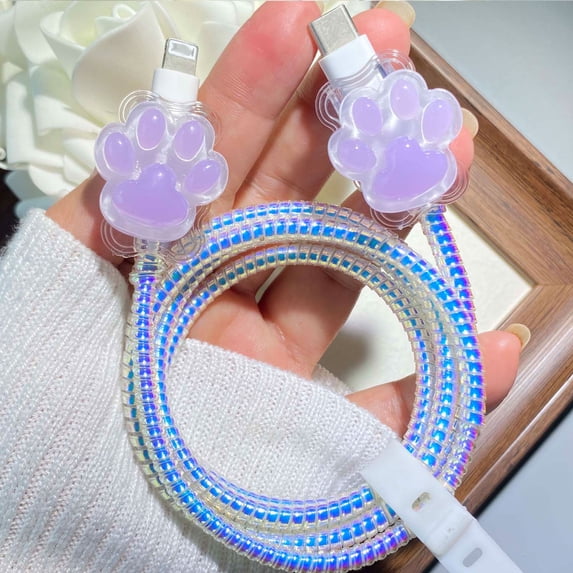 Tianyeda 2pcs Phone Charger Saver+1 Spiral Protective Rope