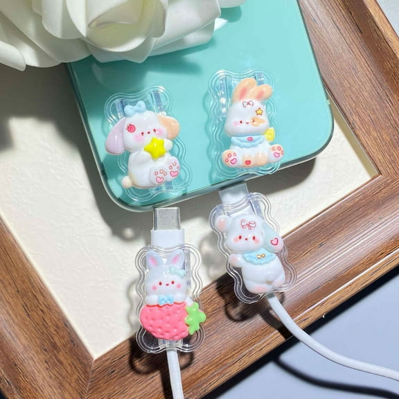 Tianyeda 4Pcs Charging Cable Protectors For iPhone charging Cable