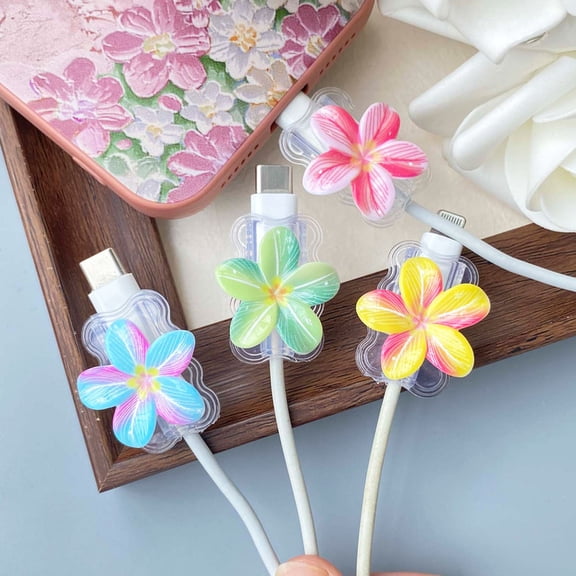 Tianyeda 4Pcs Egg Flower Charging Cable Protectors