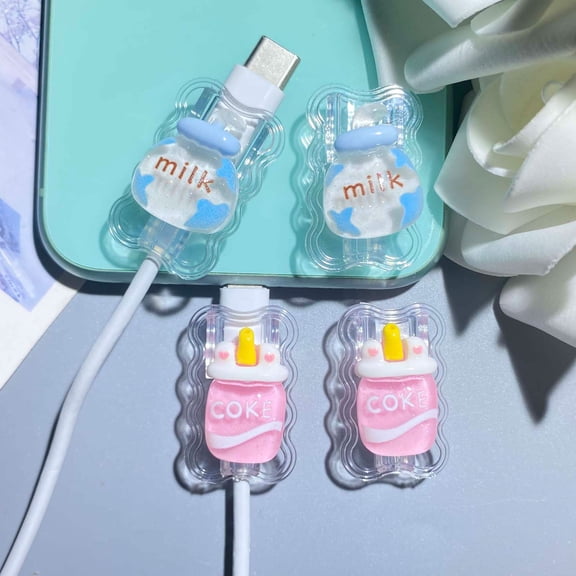 Tianyeda 4pcs Bottle Pattern Data Charging Cord Protectors