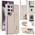 thumbnail image 1 of Tianyeda Crossbody Wallet Phone Case for Samsung Galaxy S26 Ultra， PU Leather Case Back with Card Slot Magnetic Clasp Kickstand wrist holder white, 1 of 5