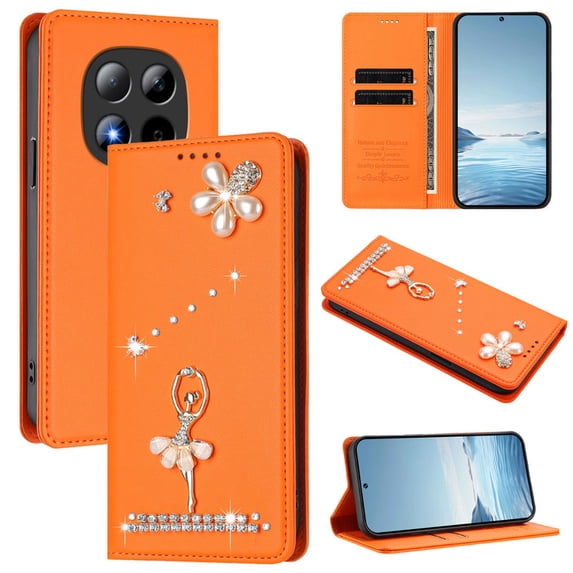 Tianyeda for XiaoMi RedMi Note 15 PRO 5G Case for Samsung Galaxy S26Ultra Wallet case Phone Cover with RFID Blocking Credit Card Holder Flip Book For Women Orange