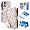 thumbnail image 1 of Tianyeda for iphone 16 Case Wallet Card Holder Zipper Leather Flip Cover Crossbody Wrist Strap with Stand A4, 1 of 5