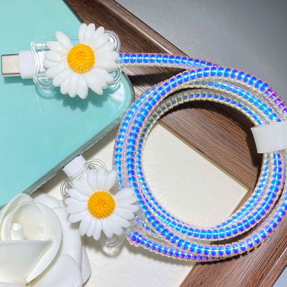 Tianyeda iPhone Cable Protectors with 1pc Spiral Protective Rope To Prolonging the life of the cable