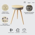 thumbnail image 1 of Tianyi Smart Music Coffee Table Round Smart End Table, Bluetooth Side Table with USB Port and outlet Smart Table with Speaker and Wireless Charger- Ashwood, 1 of 8