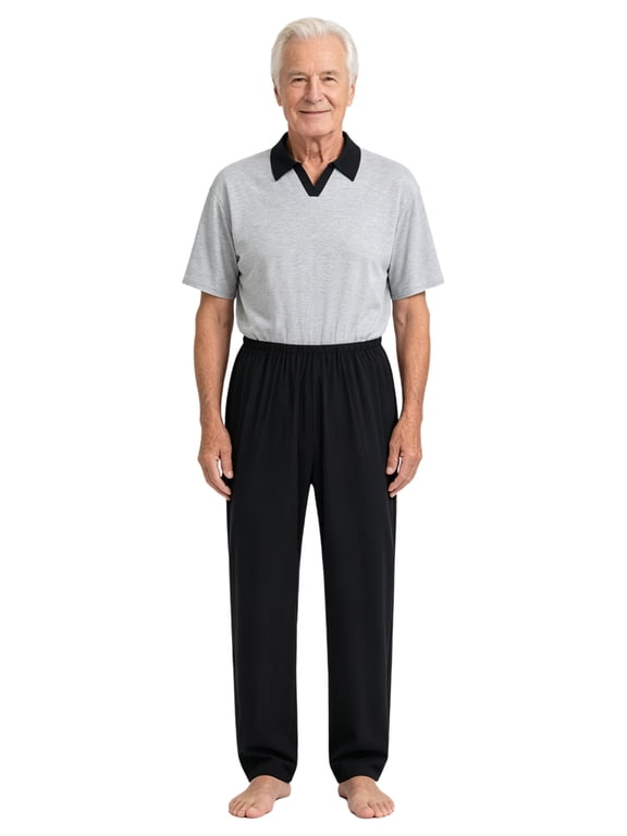 Adaptive Clothing for Men Elderly Alzheimers Anti-Strip Jumpsuit with Back-Zipper One Piece Dementia Clothes Grey M