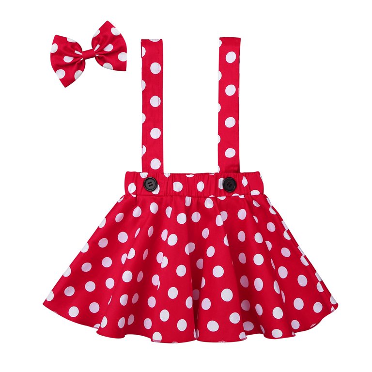 Polka dot top skirt outfit baby