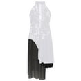 thumbnail image 1 of TiaoBug Big Girls Flower Applique Lyrical Dance Dress 6-16T Sleeveless High-Low Skirt Leotard Ballet Dance Dress White 16, 1 of 5