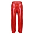 thumbnail image 1 of TiaoBug Big Girls Jazz Hip-Hop Street Dancing Trousers Metallic Shiny Leggings Pants 6-16 Red 12, 1 of 7