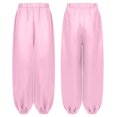 thumbnail image 1 of TiaoBug Big Girls Satin Bloomers Tribal Arabic Wide Leg Trousers Elastic Waist Belly Dance Harem Pants Pink 16, 1 of 6