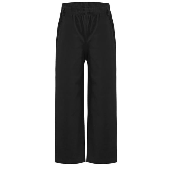 TiaoBug Big Kids Boys Wide Leg Baggy Pants Loose Fit High Waist Trousers with Pockets Casual Wear Black 9-10