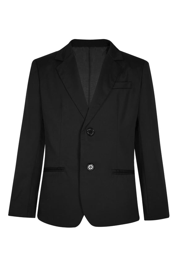 Boys Gentleman Blazer Suit Button Closure Jacket Coat Wedding Evening Party Formal Outerwear Black 4
