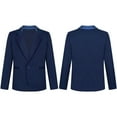 thumbnail image 1 of TiaoBug Boys Long Sleeve Formal Dress Coat Lapel Collar One Button Blazer Wedding Gentleman Tuxedo Suit Jacket Navy Blue 6, 1 of 5